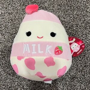 Squishmallow Pink and White Milk Plush